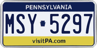 PA license plate MSY5297
