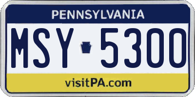 PA license plate MSY5300