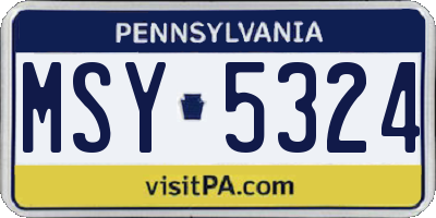 PA license plate MSY5324