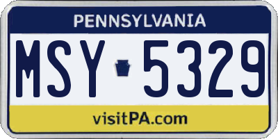 PA license plate MSY5329