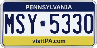 PA license plate MSY5330