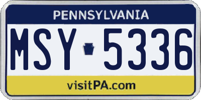 PA license plate MSY5336