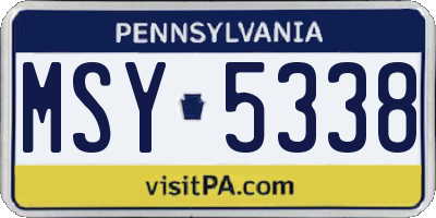 PA license plate MSY5338