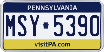 PA license plate MSY5390
