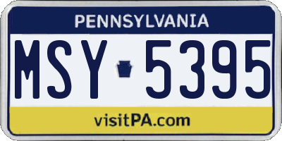 PA license plate MSY5395