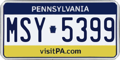 PA license plate MSY5399