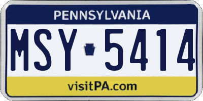PA license plate MSY5414