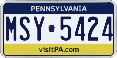 PA license plate MSY5424
