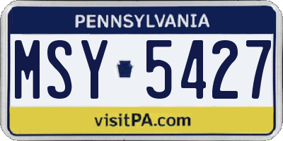 PA license plate MSY5427