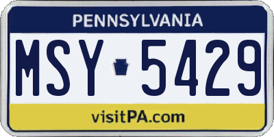 PA license plate MSY5429