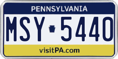 PA license plate MSY5440