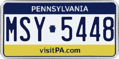 PA license plate MSY5448