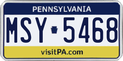 PA license plate MSY5468