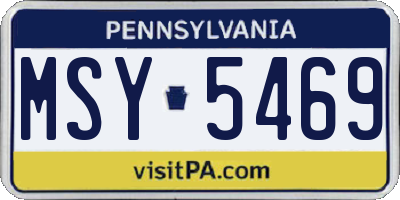 PA license plate MSY5469
