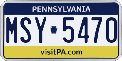 PA license plate MSY5470