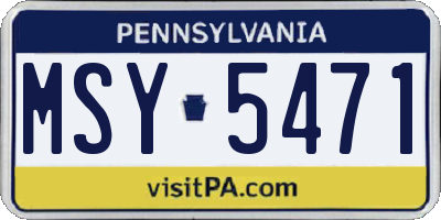 PA license plate MSY5471