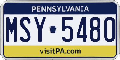 PA license plate MSY5480