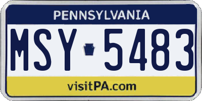 PA license plate MSY5483
