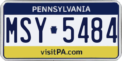 PA license plate MSY5484