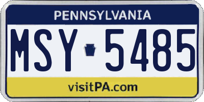 PA license plate MSY5485