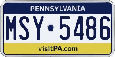 PA license plate MSY5486