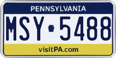PA license plate MSY5488