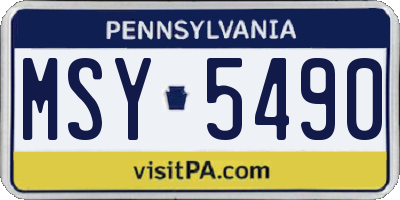 PA license plate MSY5490