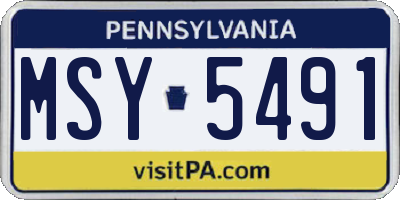 PA license plate MSY5491