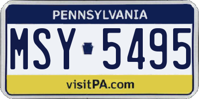 PA license plate MSY5495