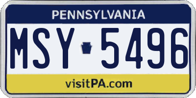 PA license plate MSY5496