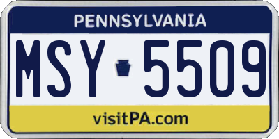 PA license plate MSY5509