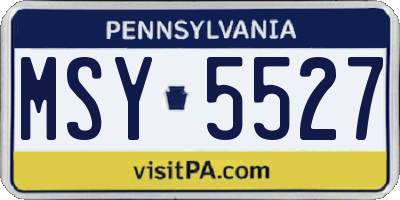 PA license plate MSY5527