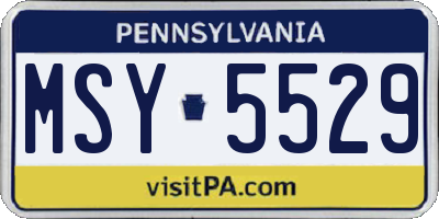 PA license plate MSY5529