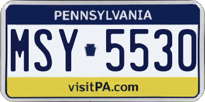 PA license plate MSY5530