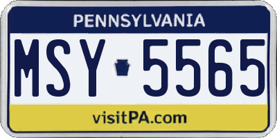 PA license plate MSY5565