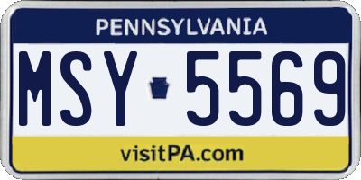 PA license plate MSY5569