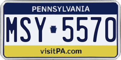 PA license plate MSY5570