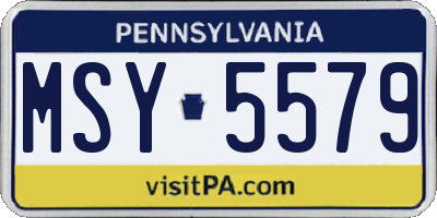 PA license plate MSY5579