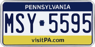 PA license plate MSY5595
