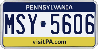 PA license plate MSY5606