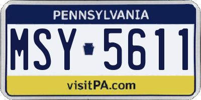 PA license plate MSY5611