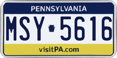 PA license plate MSY5616