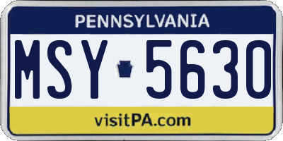 PA license plate MSY5630