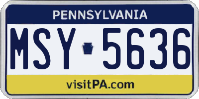 PA license plate MSY5636