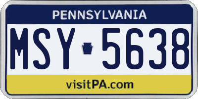 PA license plate MSY5638