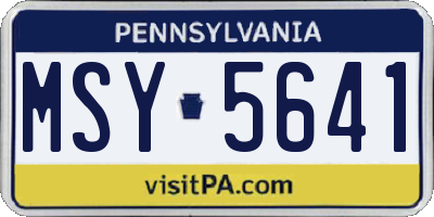 PA license plate MSY5641