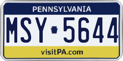 PA license plate MSY5644