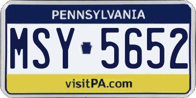 PA license plate MSY5652