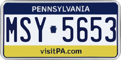 PA license plate MSY5653