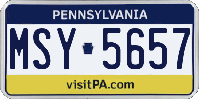 PA license plate MSY5657